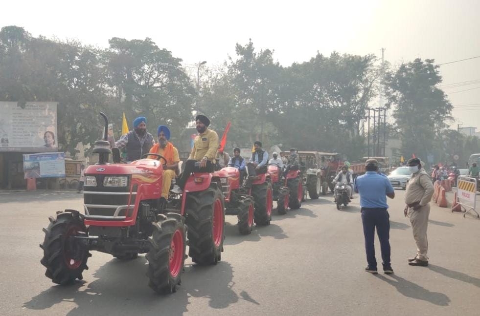 Procession of Sikh community with tractor in Asansol