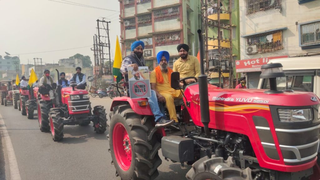 Procession of Sikh community with tractor in Asansol