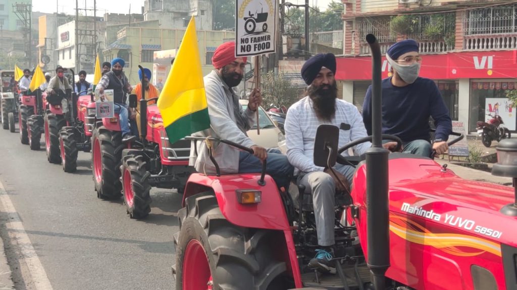 Procession of Sikh community with tractor in Asansol